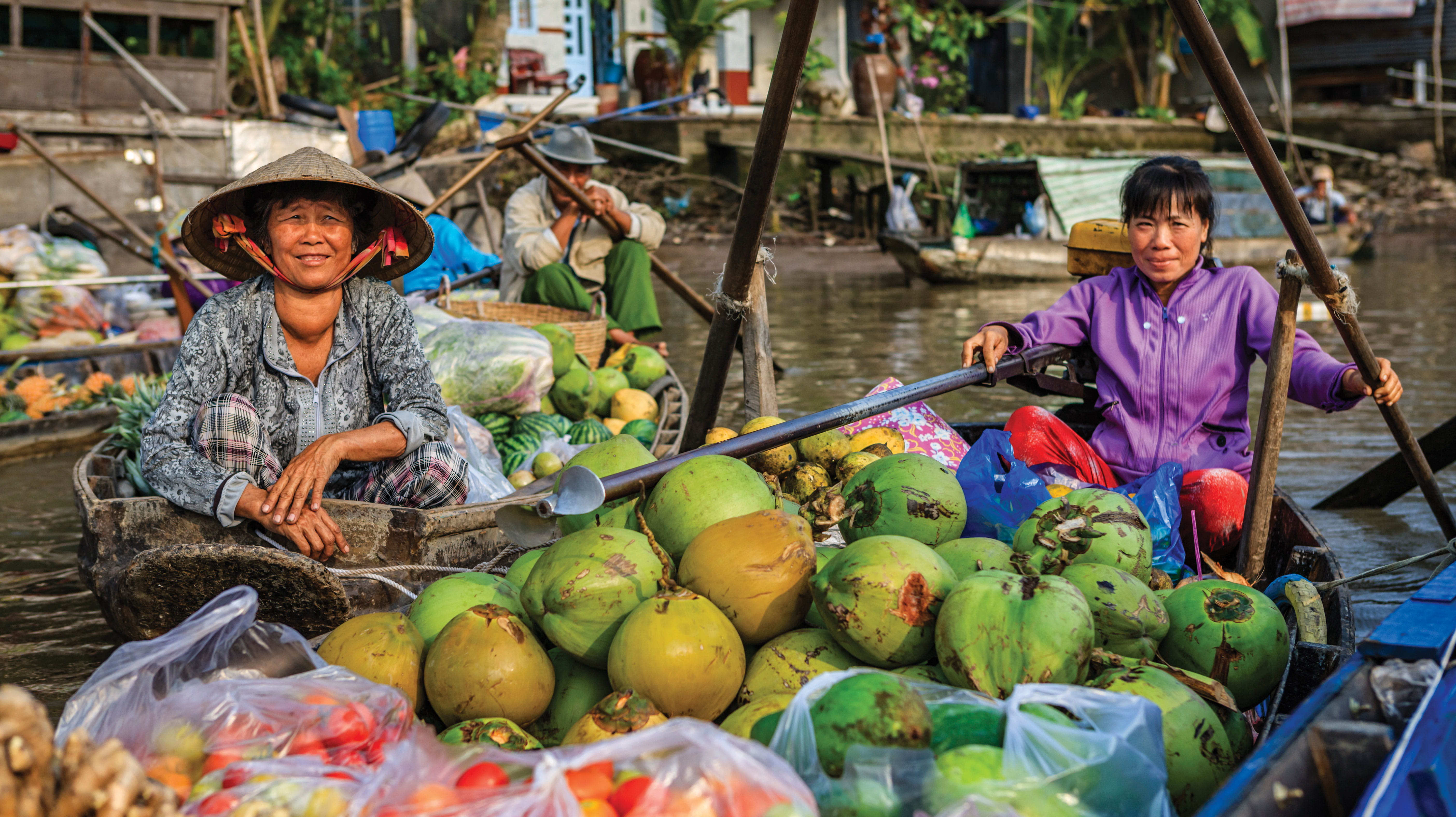 Fresh fruit sold at Mekong River market 